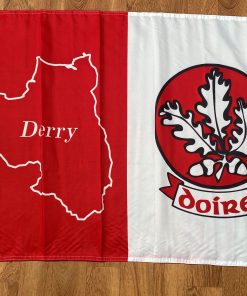 Derry GAA Flag (map) 3ft x 2ft with stick