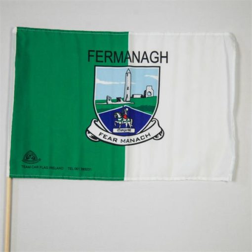 Fermanagh GAA Flag 12"x18" with stick
