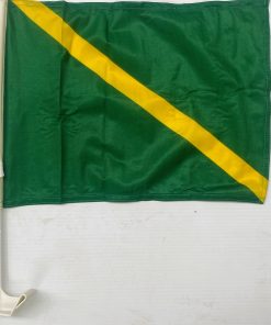 Green/Gold Sash Supporters Car Flag
