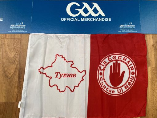 Tyrone GAA Flag (map) 12"x18" with stick