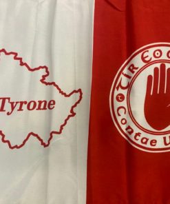 Tyrone GAA Flag (Map) 3ft x 2ft with stick