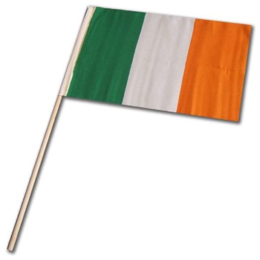 Irish Tri Colour Flag 12"x18" with stick