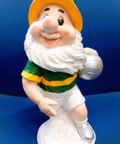 GREEN/GOLD FOOTBALLER GNOME