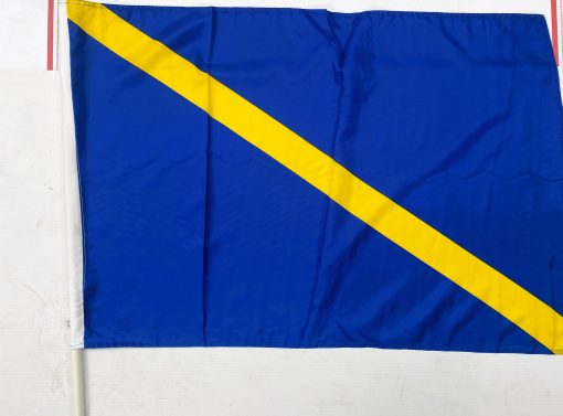Blue/Gold Sash 3ft x 2ft Supporters Flag on pole