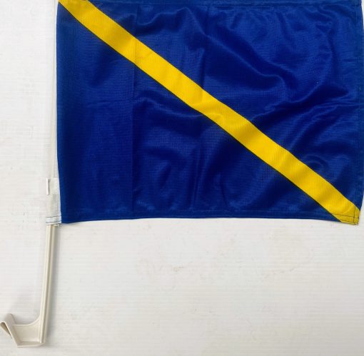 Blue/Gold Sash Supporters Car Flag