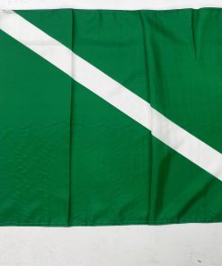 Green/White Sash 3ft x 2ft Supporters Flag on pole