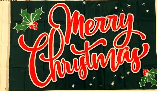 CHRISTMAS 5FT X 3FT FLAG - HOLLY